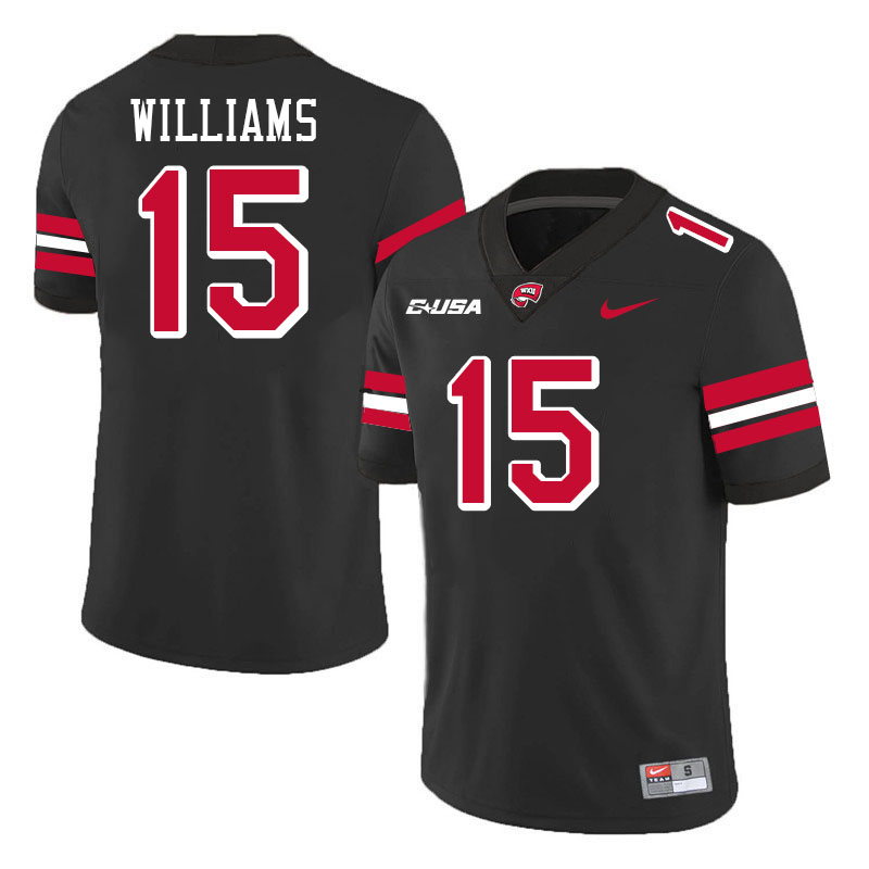 Western Kentucky Hilltoppers #15 Demarko Williams College Football Jerseys Stitched-Black